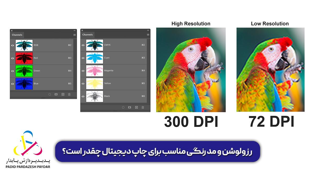 رزولوشن و مد رنگی مناسب برای چاپ دیجیتال چقدر است؟